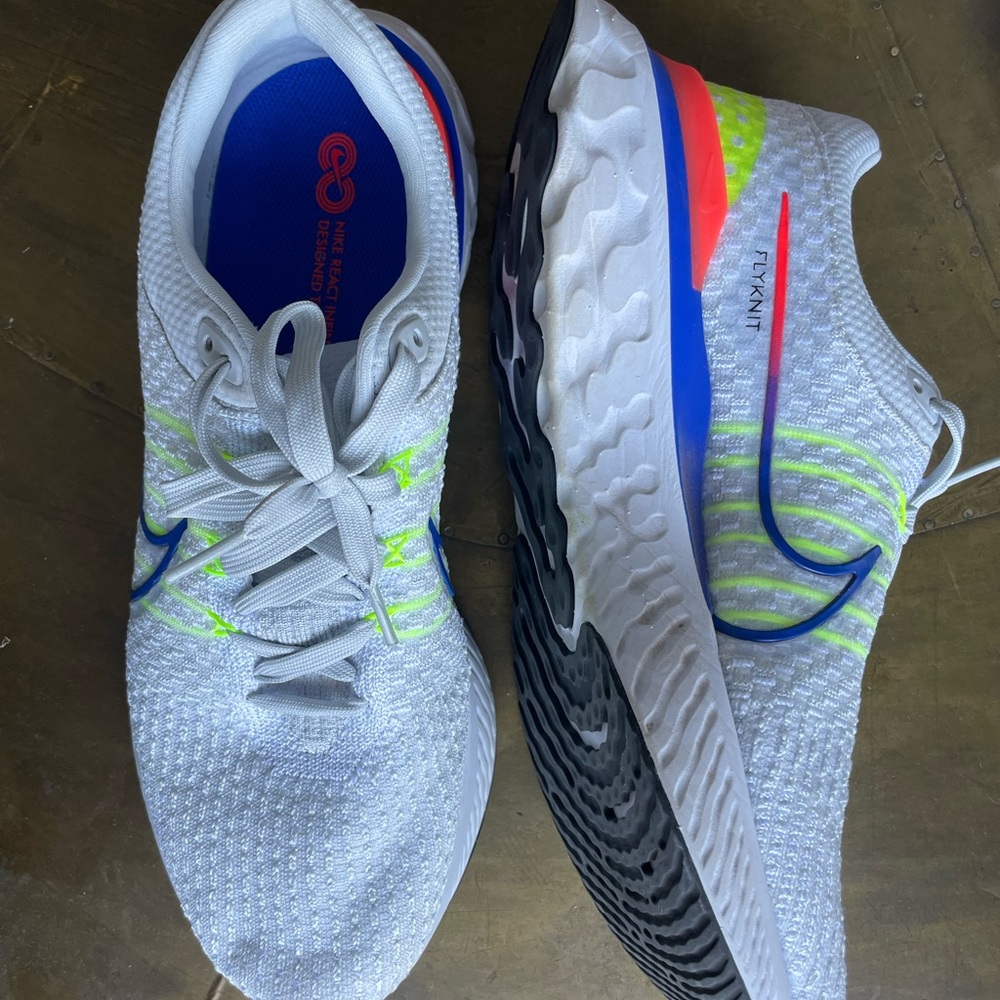 Nike White and Neon Running Shoes